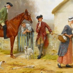At the horse stables